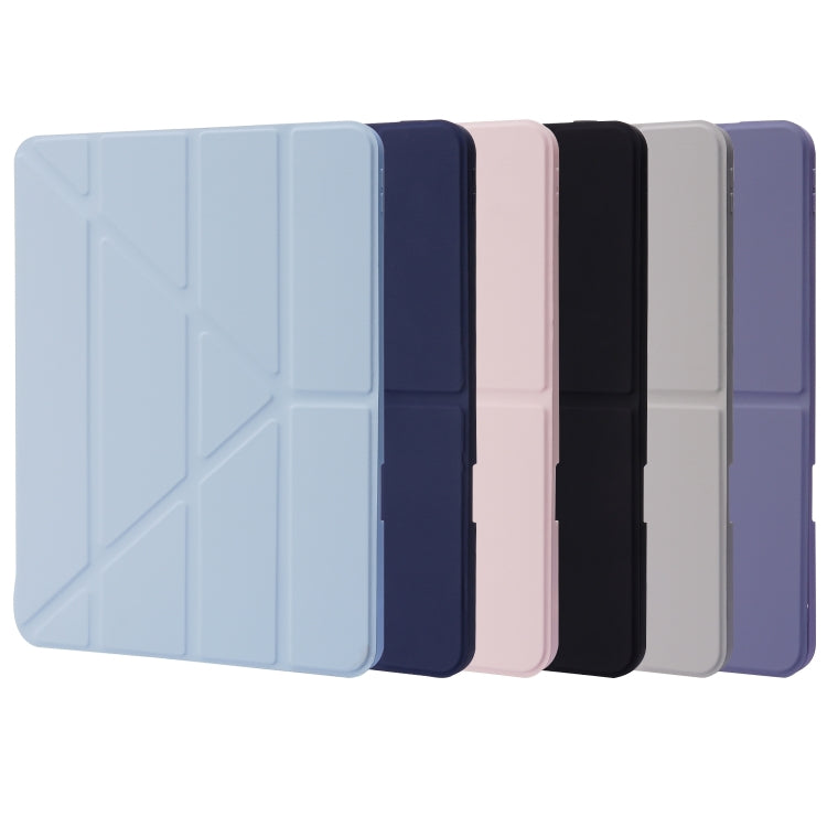 For iPad Pro 11 2024 Deformation Transparent Acrylic Leather Tablet Case(Grey)