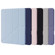 For iPad Pro 11 2024 Deformation Transparent Acrylic Leather Tablet Case(Grey)