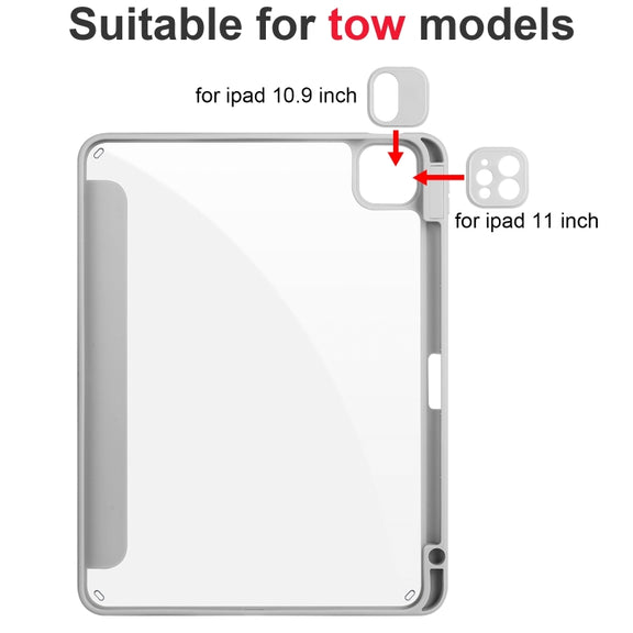 For iPad Air 11 2024 Acrylic 3-folding Smart Leather Tablet Case(Gray)