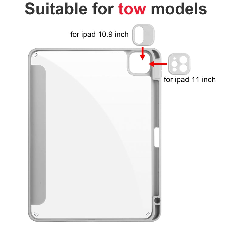 For iPad Air 11 2024 Acrylic 3-folding Smart Leather Tablet Case(Gray)