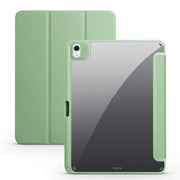 For iPad Air 11 2024 Acrylic 3-folding Smart Leather Tablet Case(Green)