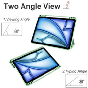 For iPad Air 11 2024 Acrylic 3-folding Smart Leather Tablet Case(Green)