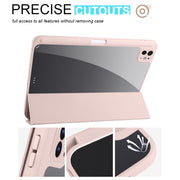 For iPad Pro 13 2024 Acrylic 3-folding Smart Leather Tablet Case(Pink)
