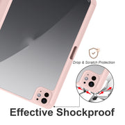 For iPad Pro 13 2024 Acrylic 3-folding Smart Leather Tablet Case(Pink)