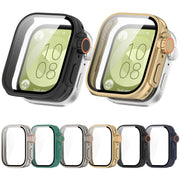 For Huawei Watch Fit3 PC + Tempered Glass Film Full Coverage Watch Protective Case(Midnight Blue)