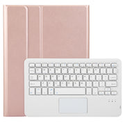 For iPad Pro 11 2024 A13B-A Lambskin Texture Bluetooth Touch Square Keyboard Leather Tablet Case with Pen Slot(Rose Gold)