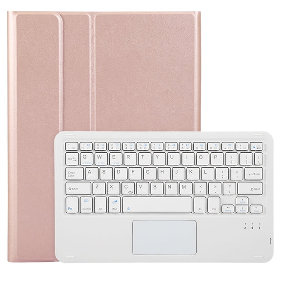 For iPad Pro 11 2024 A13B-A Lambskin Texture Bluetooth Touch Square Keyboard Leather Tablet Case with Pen Slot(Rose Gold)