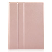 For iPad Pro 11 2024 A13B-A Lambskin Texture Bluetooth Touch Square Keyboard Leather Tablet Case with Pen Slot(Rose Gold)