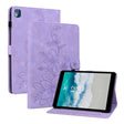 For Nokia T21 Lily Embossed Leather Tablet Case(Purple) - Nokia by PMC TechLife | Online Shopping South Africa | PMC TechLife | Buy Now Pay Later Mobicred