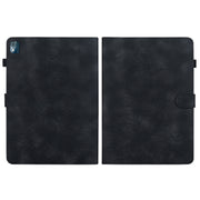 For Nokia T21 Lily Embossed Leather Tablet Case(Black)