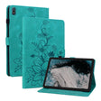 For Nokia T20 10.4 2021 Lily Embossed Leather Tablet Case(Green) - Nokia by PMC TechLife | Online Shopping South Africa | PMC TechLife | Buy Now Pay Later Mobicred