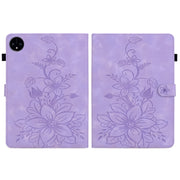 For Huawei MatePad Pro 11 2022 Lily Embossed Leather Tablet Case(Purple)