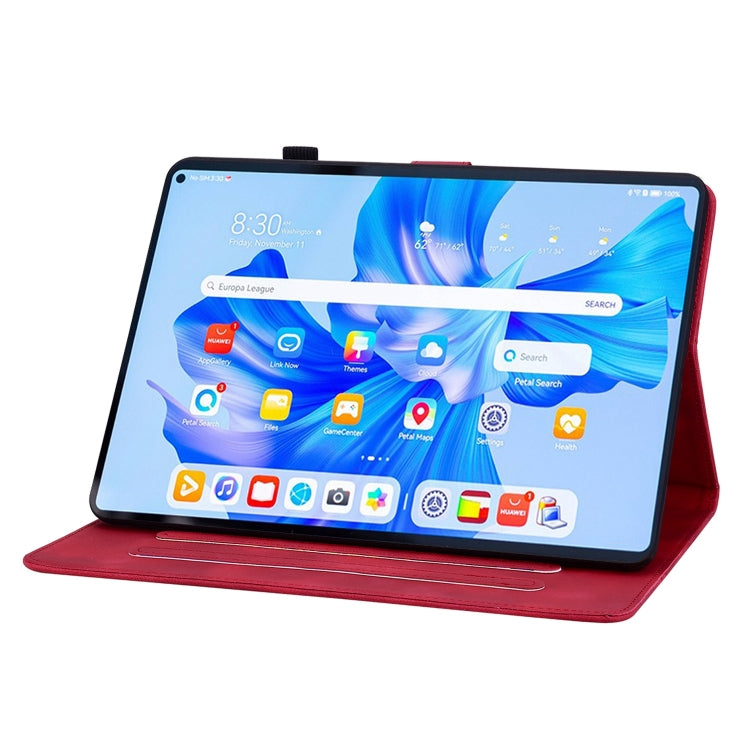 For Huawei MatePad Pro 11 2022 Lily Embossed Leather Tablet Case(Red)