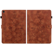For Huawei MatePad SE 10.4 Lily Embossed Leather Tablet Case(Brown)