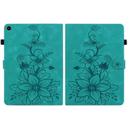 For Huawei MatePad SE 10.4 Lily Embossed Leather Tablet Case(Green)