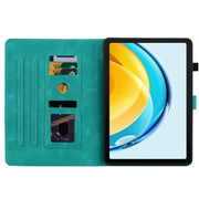 For Huawei MatePad SE 10.4 Lily Embossed Leather Tablet Case(Green)
