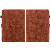 For Huawei MatePad T 10s / Enjoy Tablet 2 Lily Embossed Leather Tablet Case(Brown)