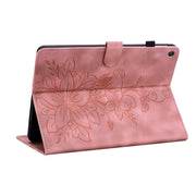 For Huawei MatePad T 10s / Enjoy Tablet 2 Lily Embossed Leather Tablet Case(Pink)