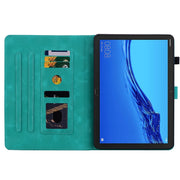 For Huawei MediaPad M5 Lite 10 / C5 10.1 Lily Embossed Leather Tablet Case(Green)