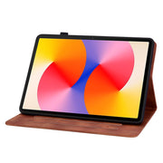 For Huawei MatePad SE 11 2024 Lily Embossed Leather Tablet Case(Brown)