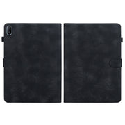 For Huawei MatePad SE 11 2024 Lily Embossed Leather Tablet Case(Black)