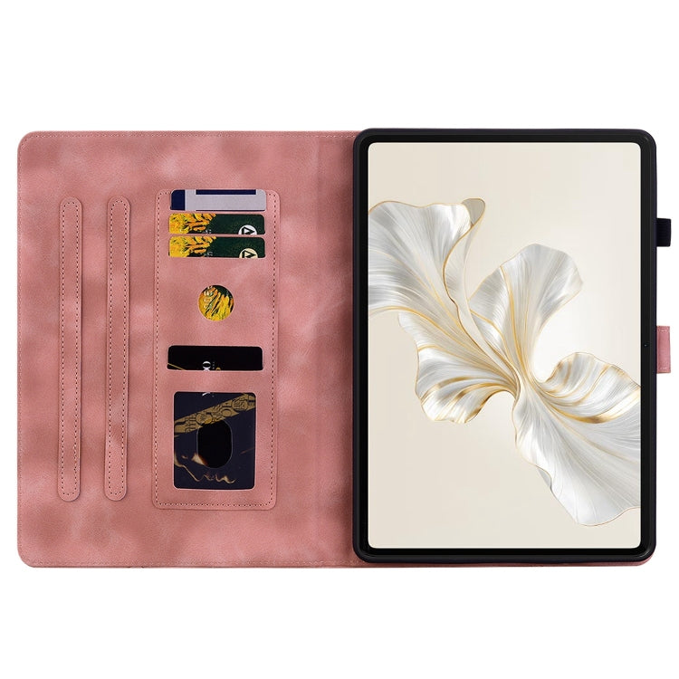 For Honor Pad 9 12.1 Lily Embossed Leather Tablet Case(Pink)