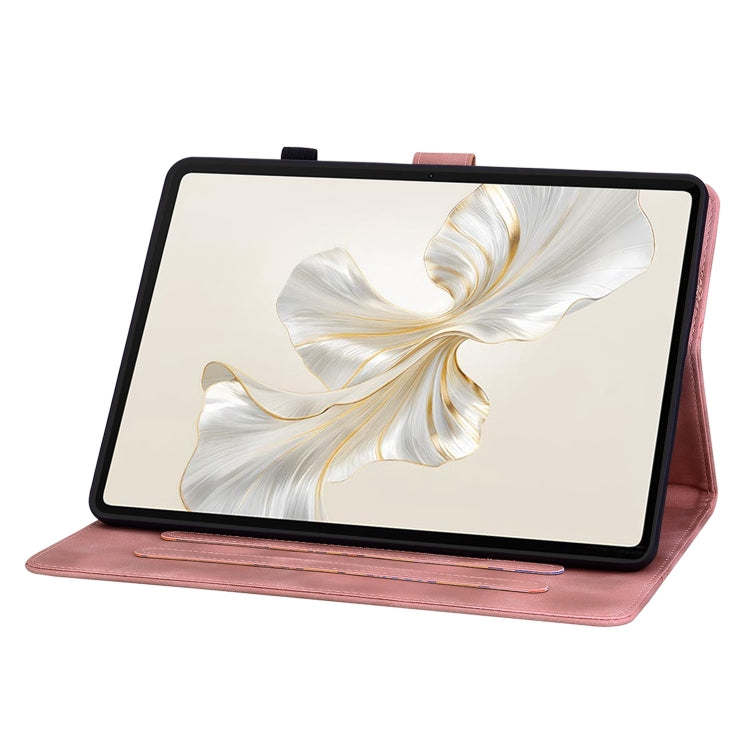 For Honor Pad 9 12.1 Lily Embossed Leather Tablet Case(Pink)