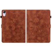 For Honor Pad X8 Pro / X9 2023 Lily Embossed Leather Tablet Case(Brown)