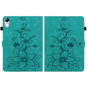 For Honor Pad X8 Pro / X9 2023 Lily Embossed Leather Tablet Case(Green)