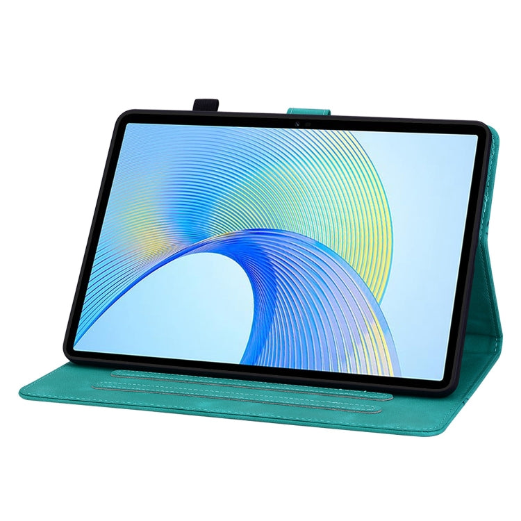 For Honor Pad X8 Pro / X9 2023 Lily Embossed Leather Tablet Case(Green)