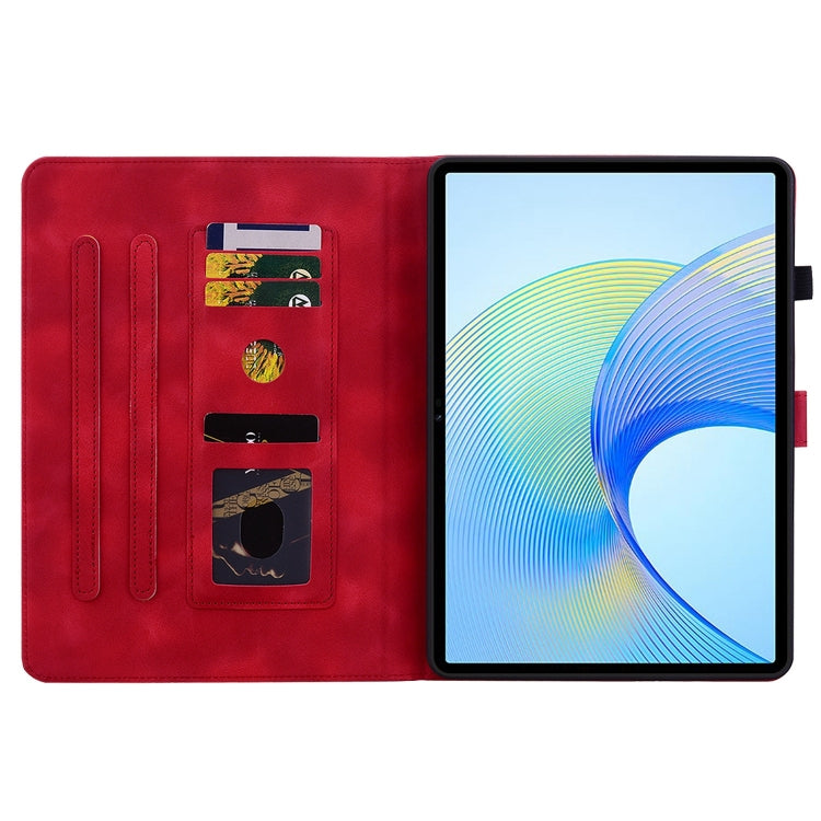 For Honor Pad X8 Pro / X9 2023 Lily Embossed Leather Tablet Case(Red)