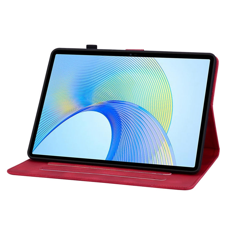 For Honor Pad X8 Pro / X9 2023 Lily Embossed Leather Tablet Case(Red)