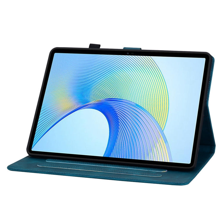 For Honor Pad X8 Pro / X9 2023 Lily Embossed Leather Tablet Case(Dark Blue)