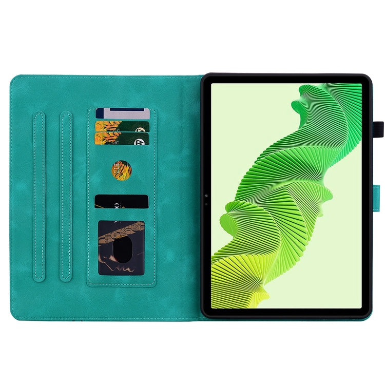 For Realme Pad 2 11.5 Lily Embossed Leather Tablet Case(Green)
