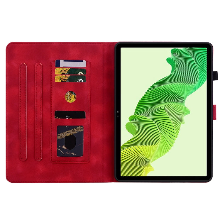 For Realme Pad 2 11.5 Lily Embossed Leather Tablet Case(Red)