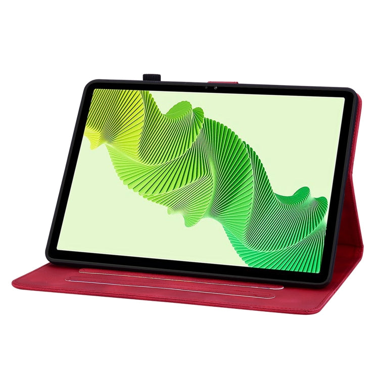 For Realme Pad 2 11.5 Lily Embossed Leather Tablet Case(Red)