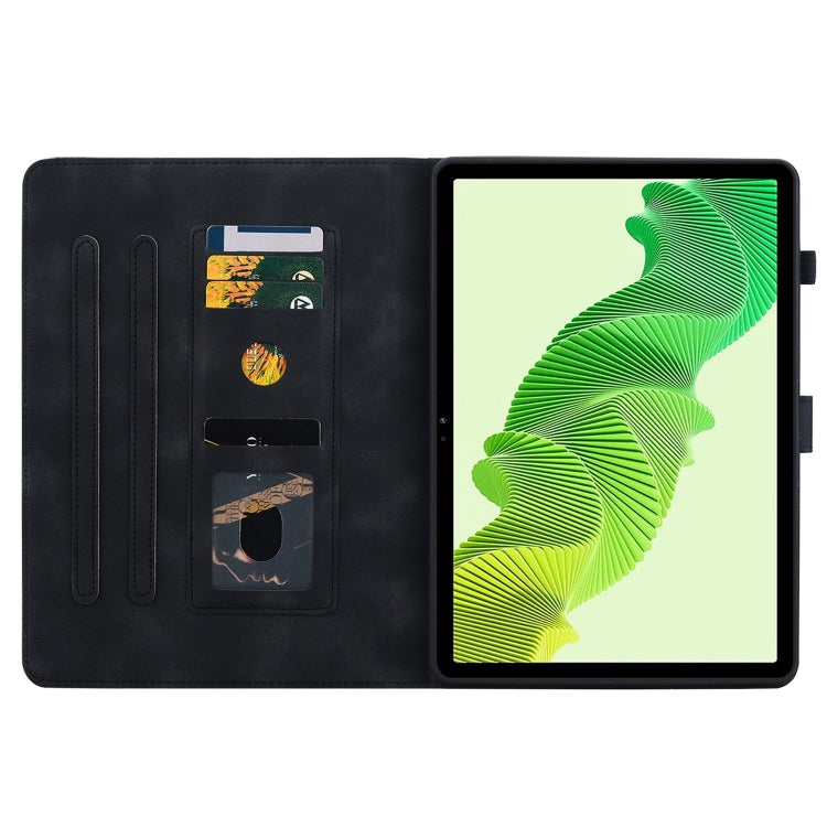 For Realme Pad 2 11.5 Lily Embossed Leather Tablet Case(Black)