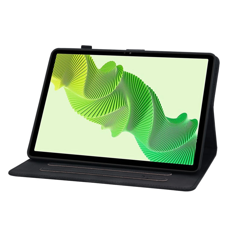For Realme Pad 2 11.5 Lily Embossed Leather Tablet Case(Black)