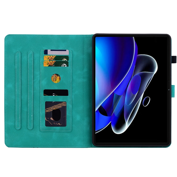 For Realme Pad X Lily Embossed Leather Tablet Case(Green)