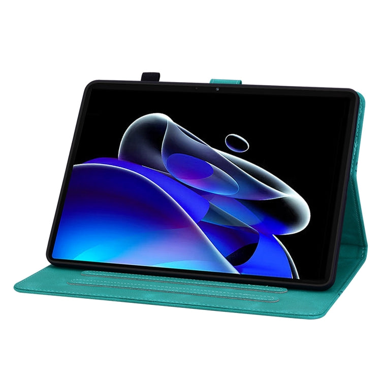 For Realme Pad X Lily Embossed Leather Tablet Case(Green)