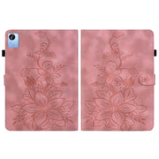 For Realme Pad X Lily Embossed Leather Tablet Case(Pink)