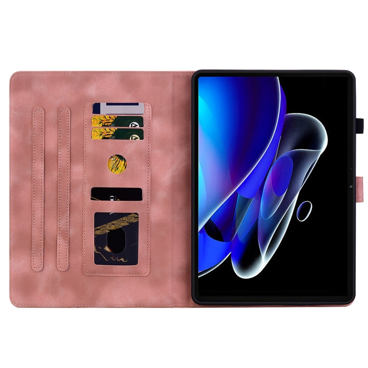 For Realme Pad X Lily Embossed Leather Tablet Case(Pink)