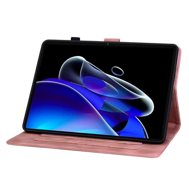 For Realme Pad X Lily Embossed Leather Tablet Case(Pink)