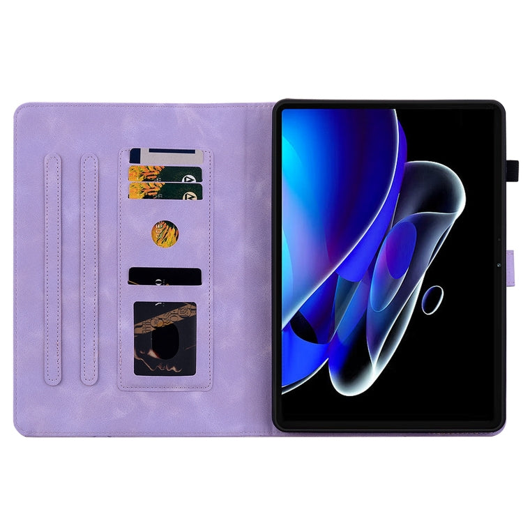 For Realme Pad X Lily Embossed Leather Tablet Case(Purple)