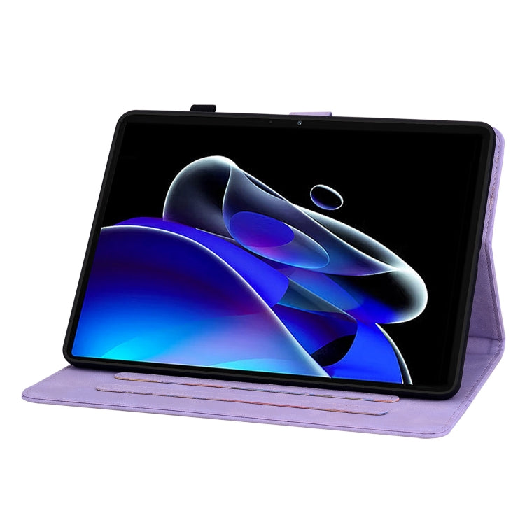 For Realme Pad X Lily Embossed Leather Tablet Case(Purple)