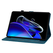 For Realme Pad X Lily Embossed Leather Tablet Case(Dark Blue)