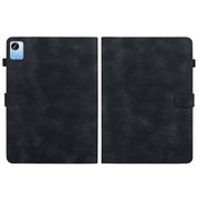 For Realme Pad X Lily Embossed Leather Tablet Case(Black)