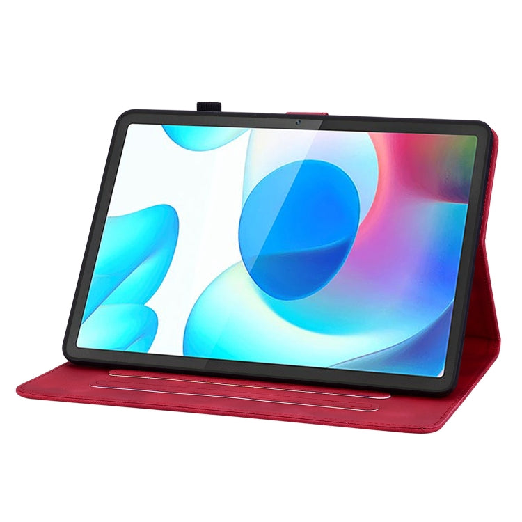 For Realme Pad 10.4 Lily Embossed Leather Tablet Case(Red)