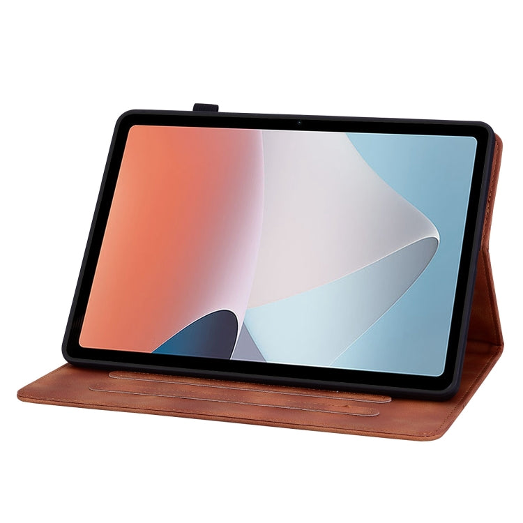 For OPPO Pad Air Lily Embossed Leather Tablet Case(Brown)