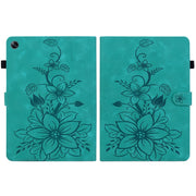 For OPPO Pad Air Lily Embossed Leather Tablet Case(Green)